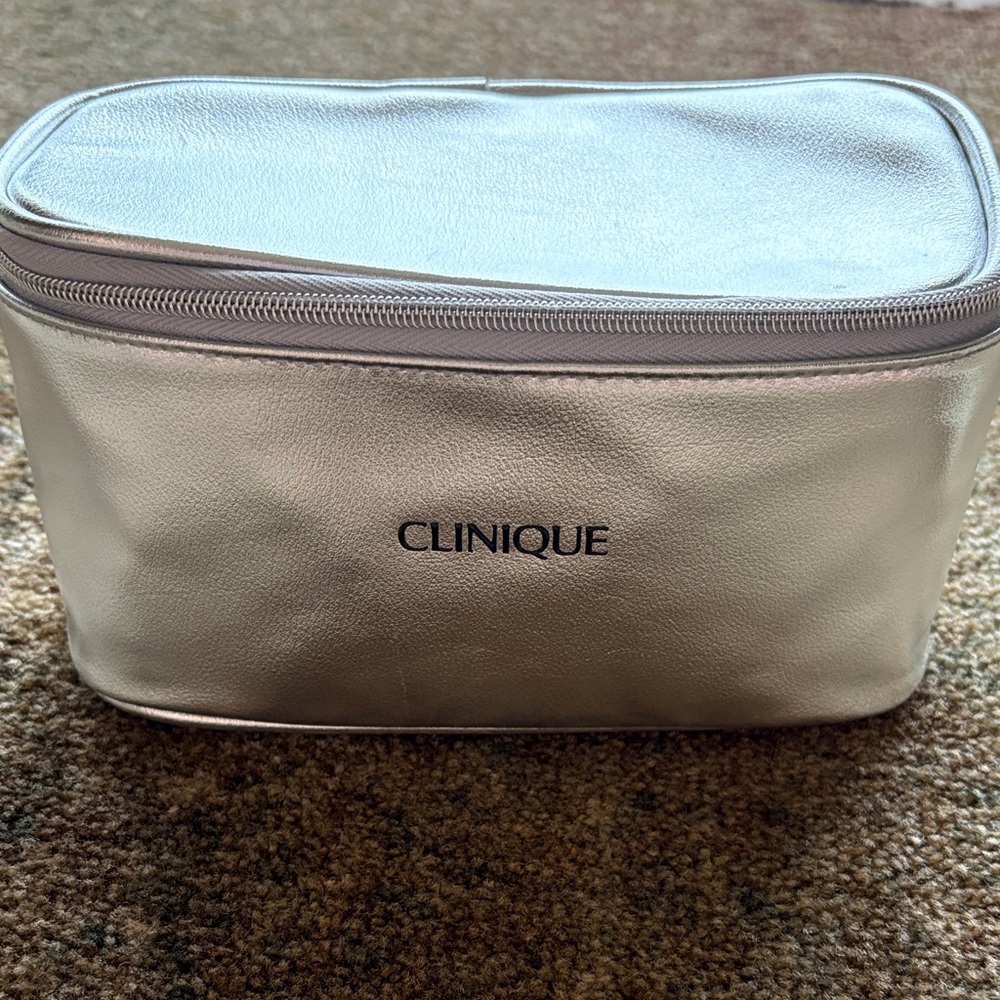 Clinique Shimmering Silver Makeup Bag